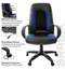 Кресло для руководителя Brabix "Strike EX-525", экокожа черная, ткань черная/синяя, TW