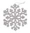 Украшение елочное подвесное "Снежинка серебристая" ЗОЛОТАЯ СКАЗКА, НАБОР 6 шт., 12 см, глиттер